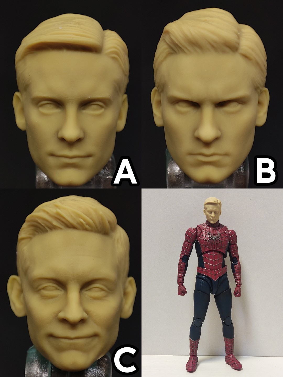 漫威 ml shf 蜘蛛侠 托比蜘蛛侠 头雕白膜 bm23408