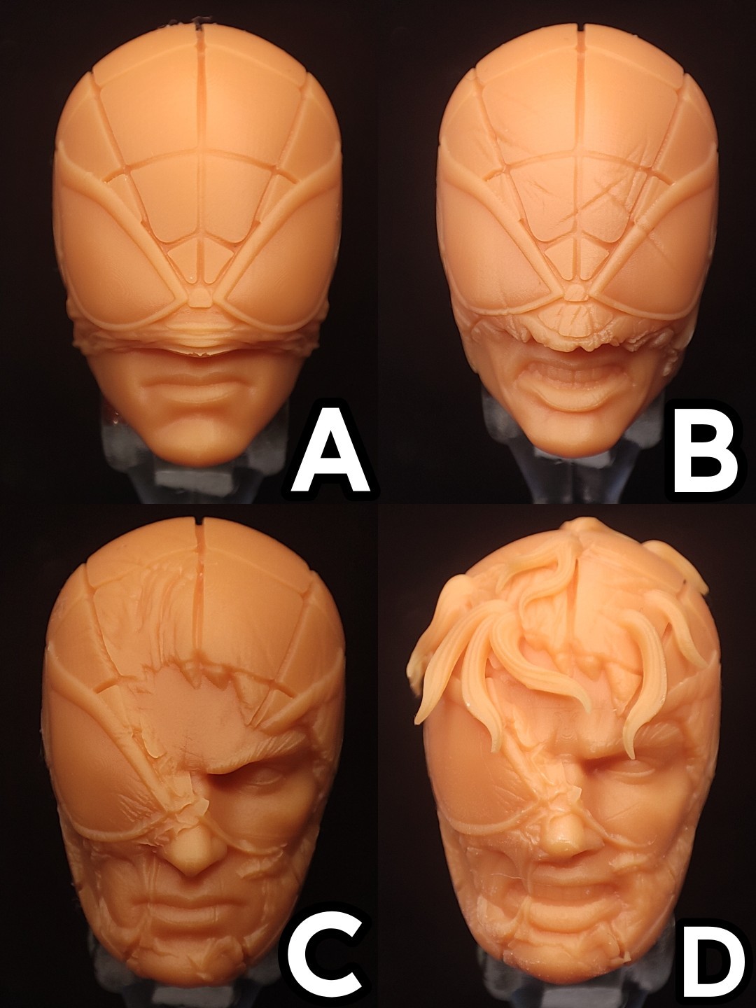 漫威ml  mafex 蜘蛛侠彼得帕克头雕白膜bm23078