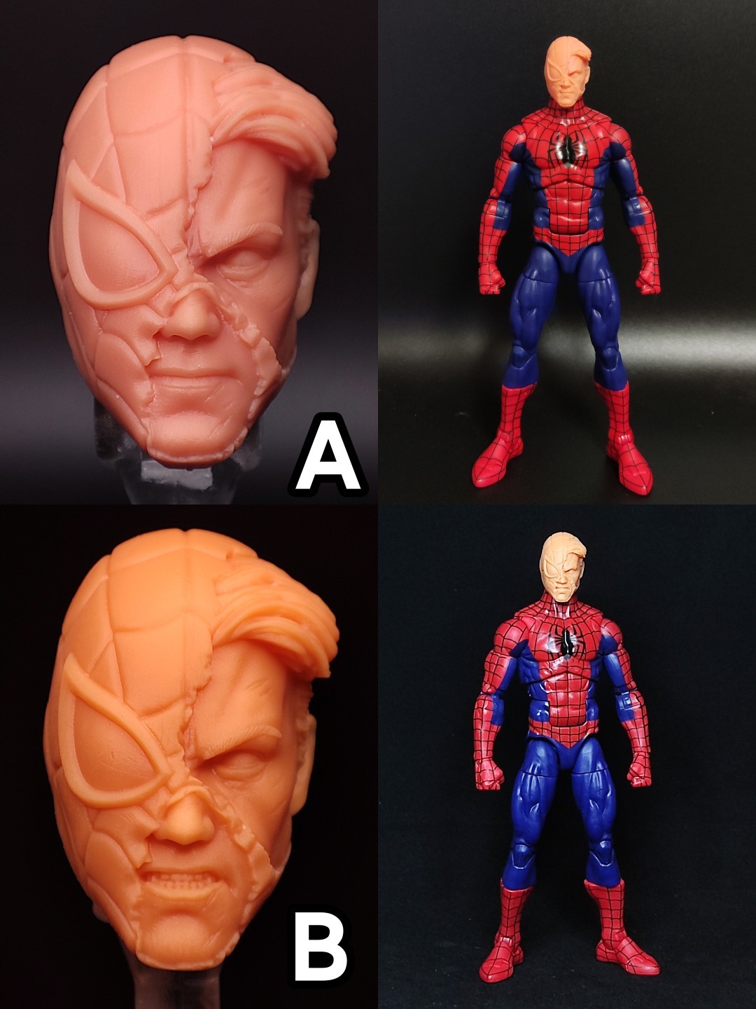漫威ml  mafex 战损蜘蛛侠头雕白膜蜘蛛侠新光社模玩bm23025