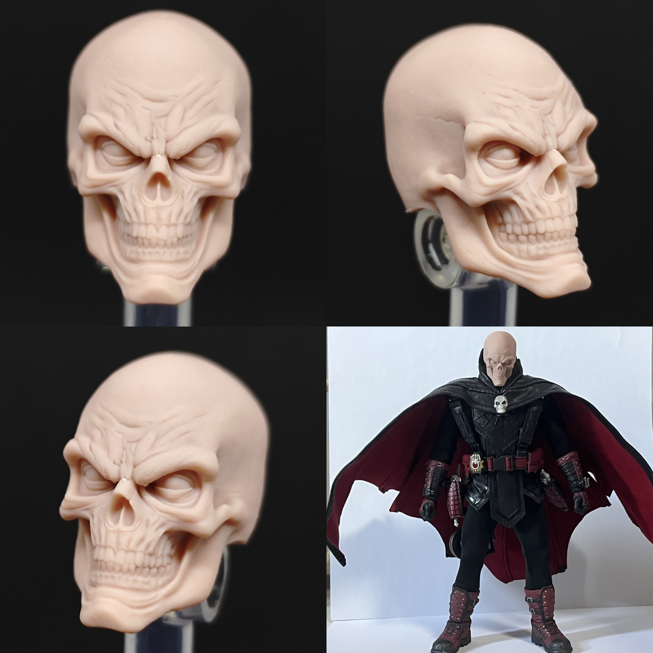 Doc Nocturnal Red Skull mask unpainted headsculpt bm23438