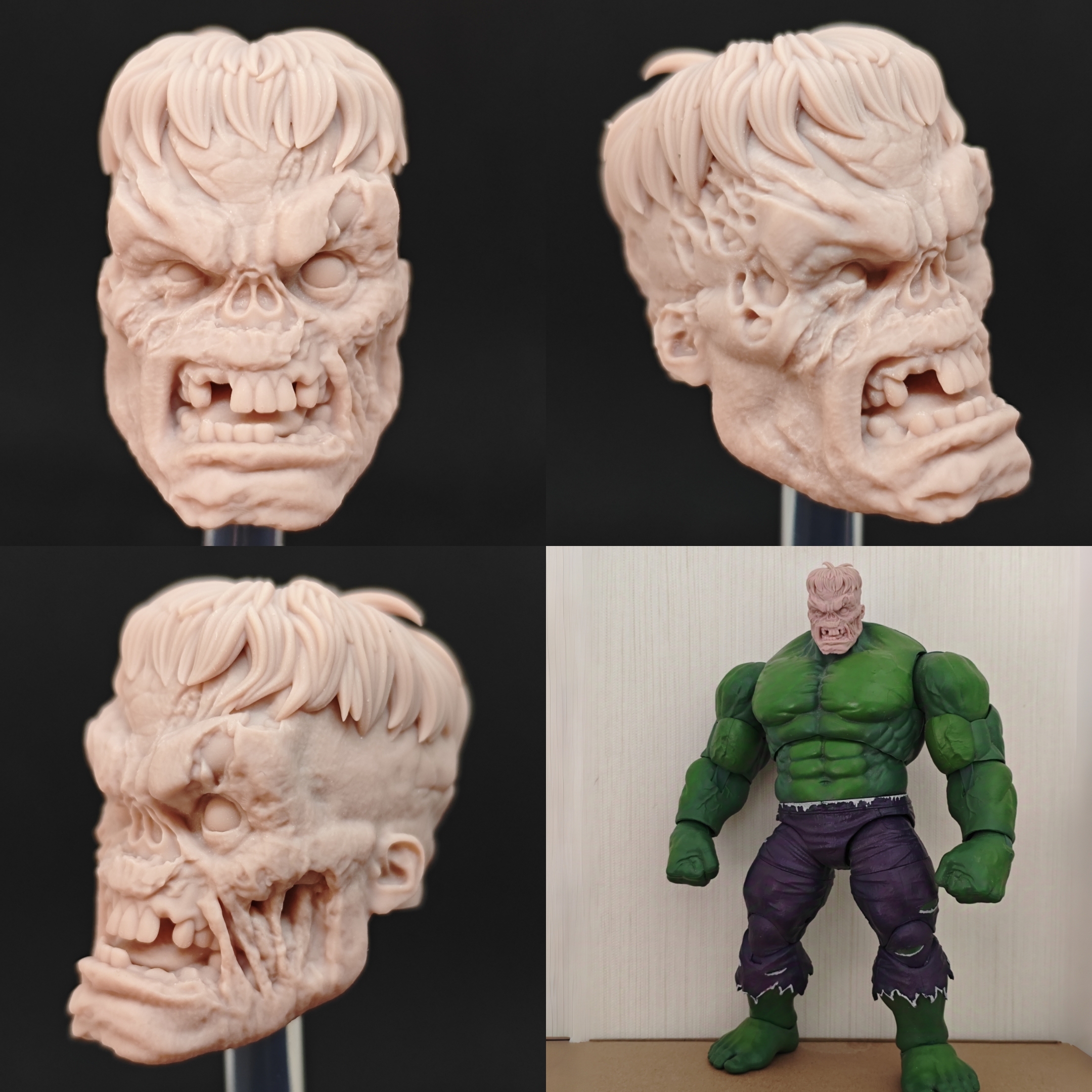 Marvel  Zombie Hulk unpainted headsculpt bm23453