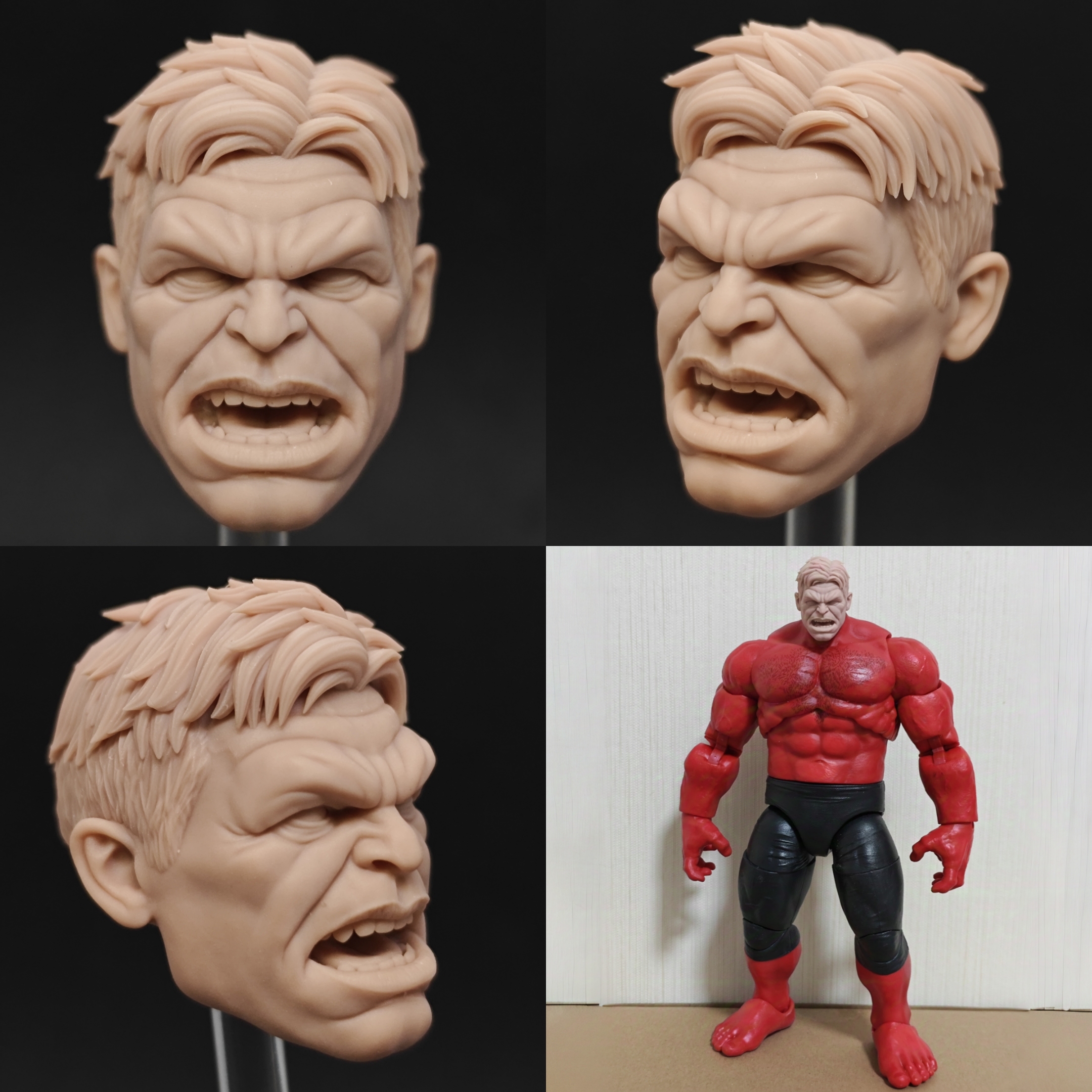 Marvel Hulk Red Hulk Thunderbolt Ross unpainted headsculpt bm23362