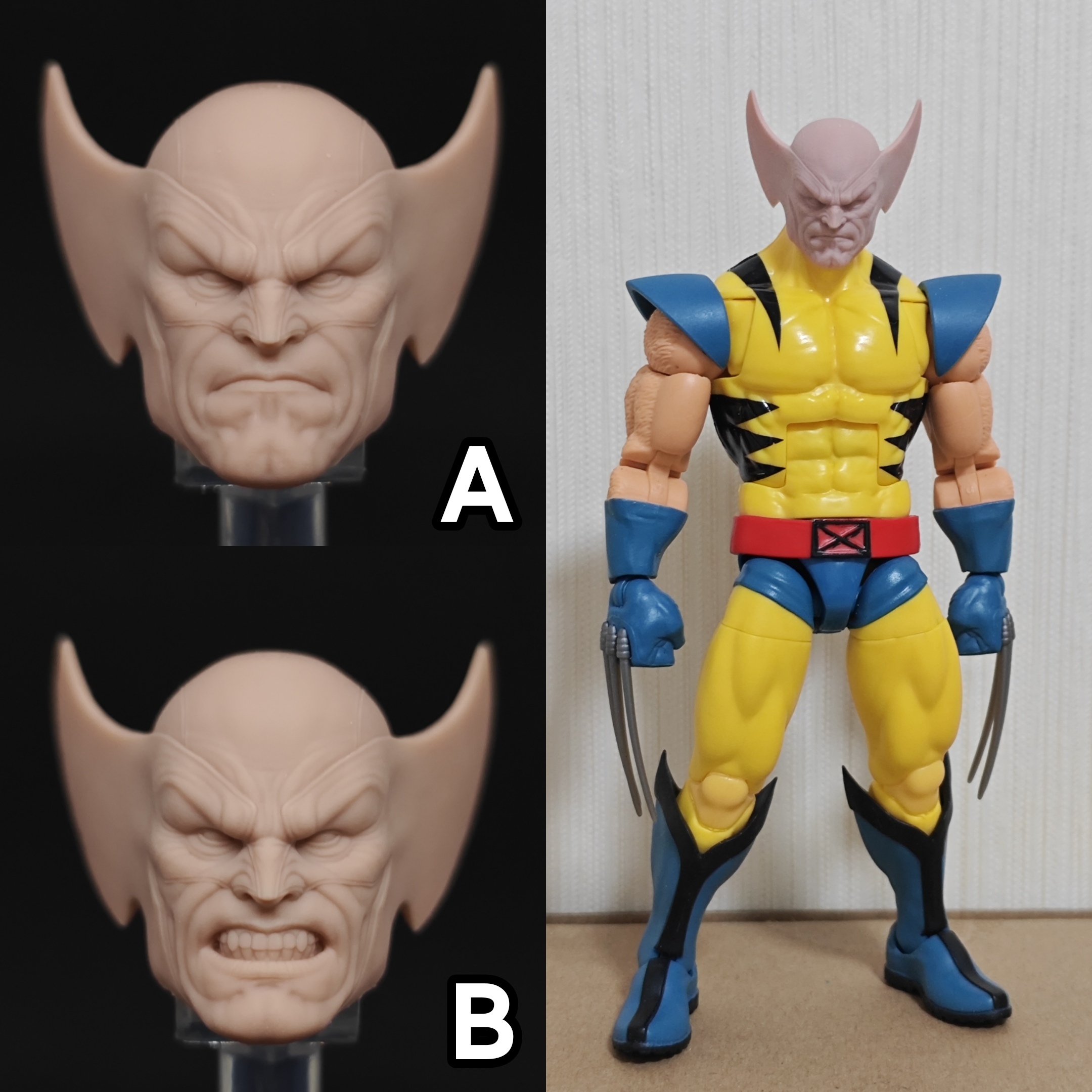 Marvel Wolverine Logan unpainted headsculpt bm23490