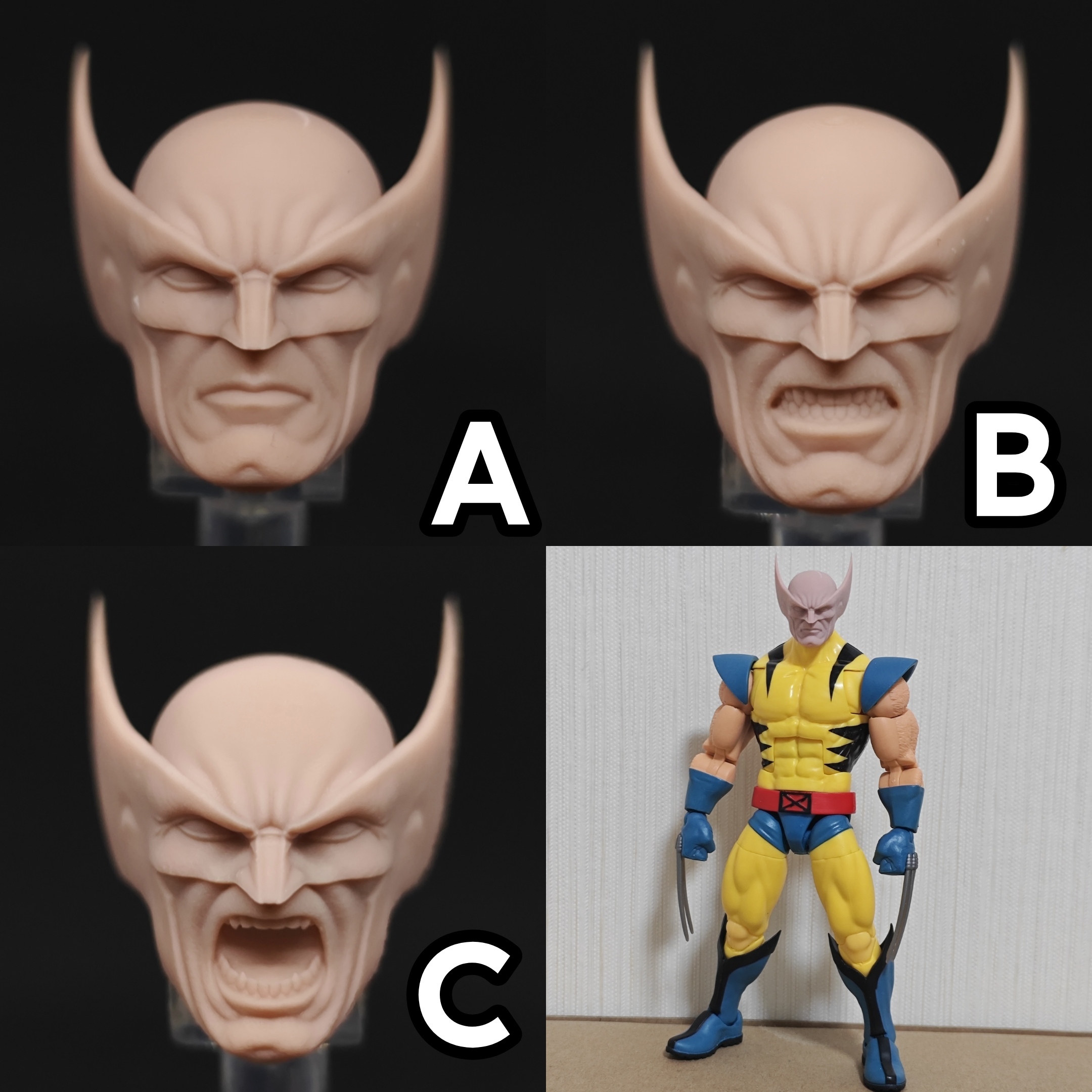 Marvel Wolverine Logan jim lee  unpainted headsculpt bm23466