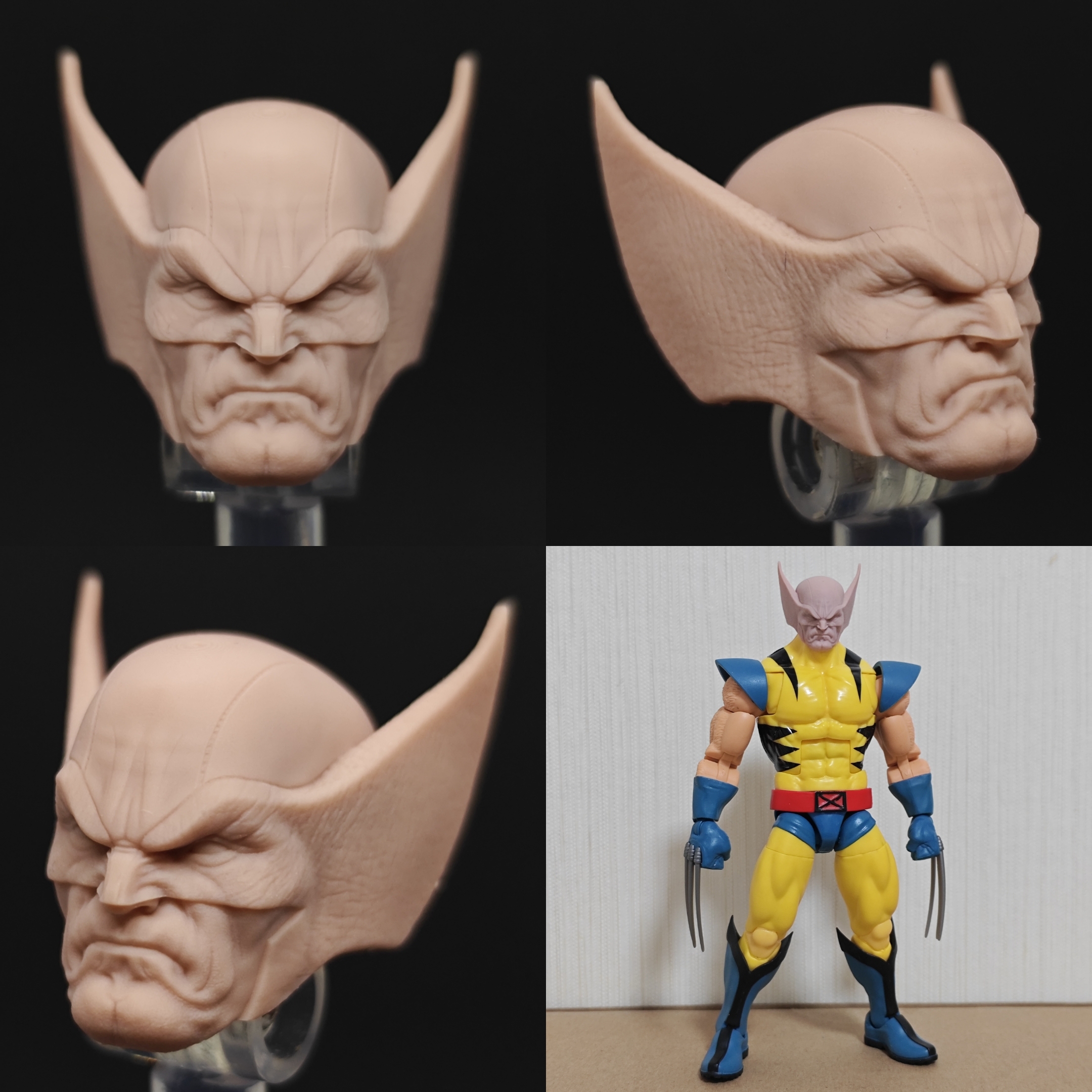 Marvel Wolverine Logan unpainted headsculpt bm23464