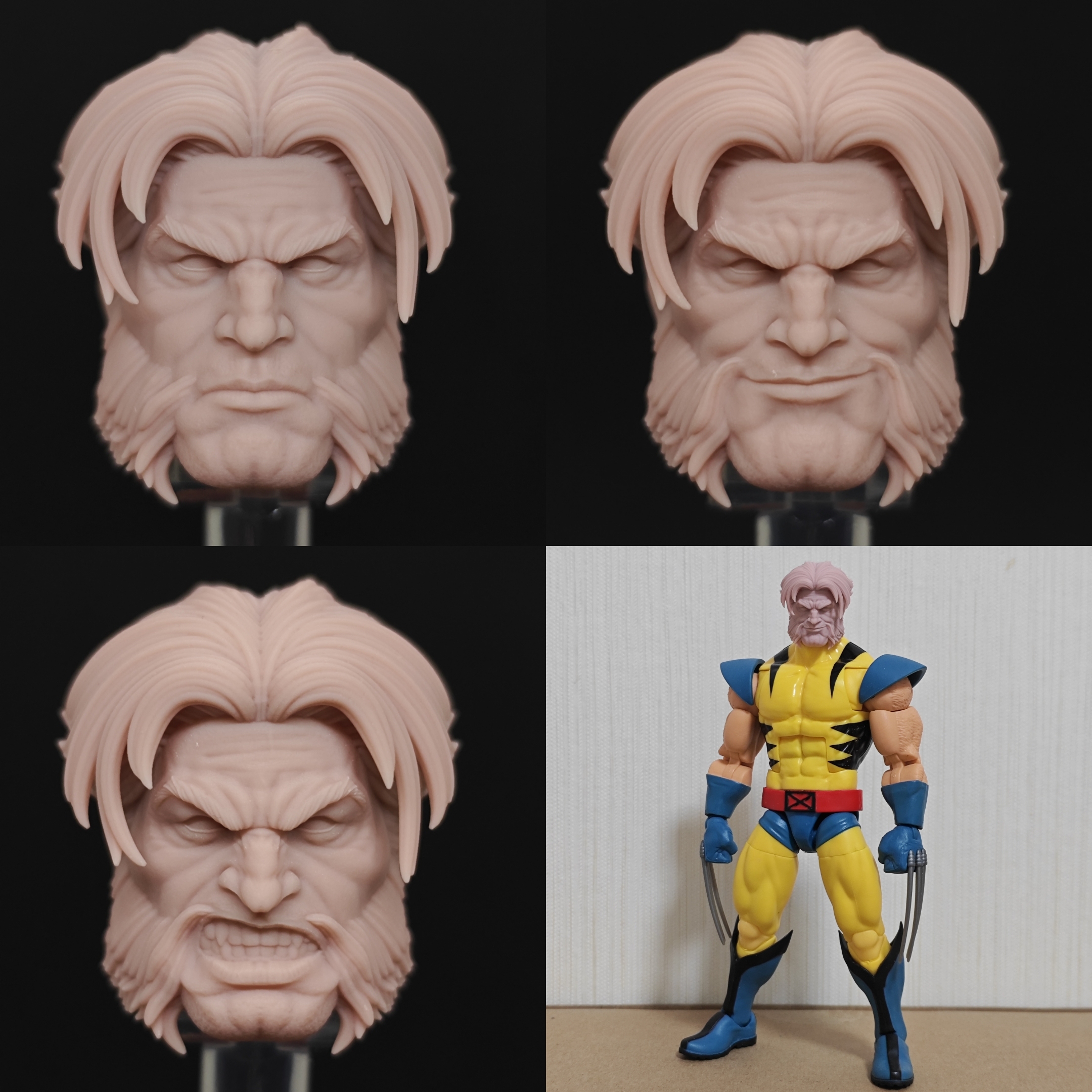 Marvel Ultimate Wolverine unpainted headsculpt  bm23502