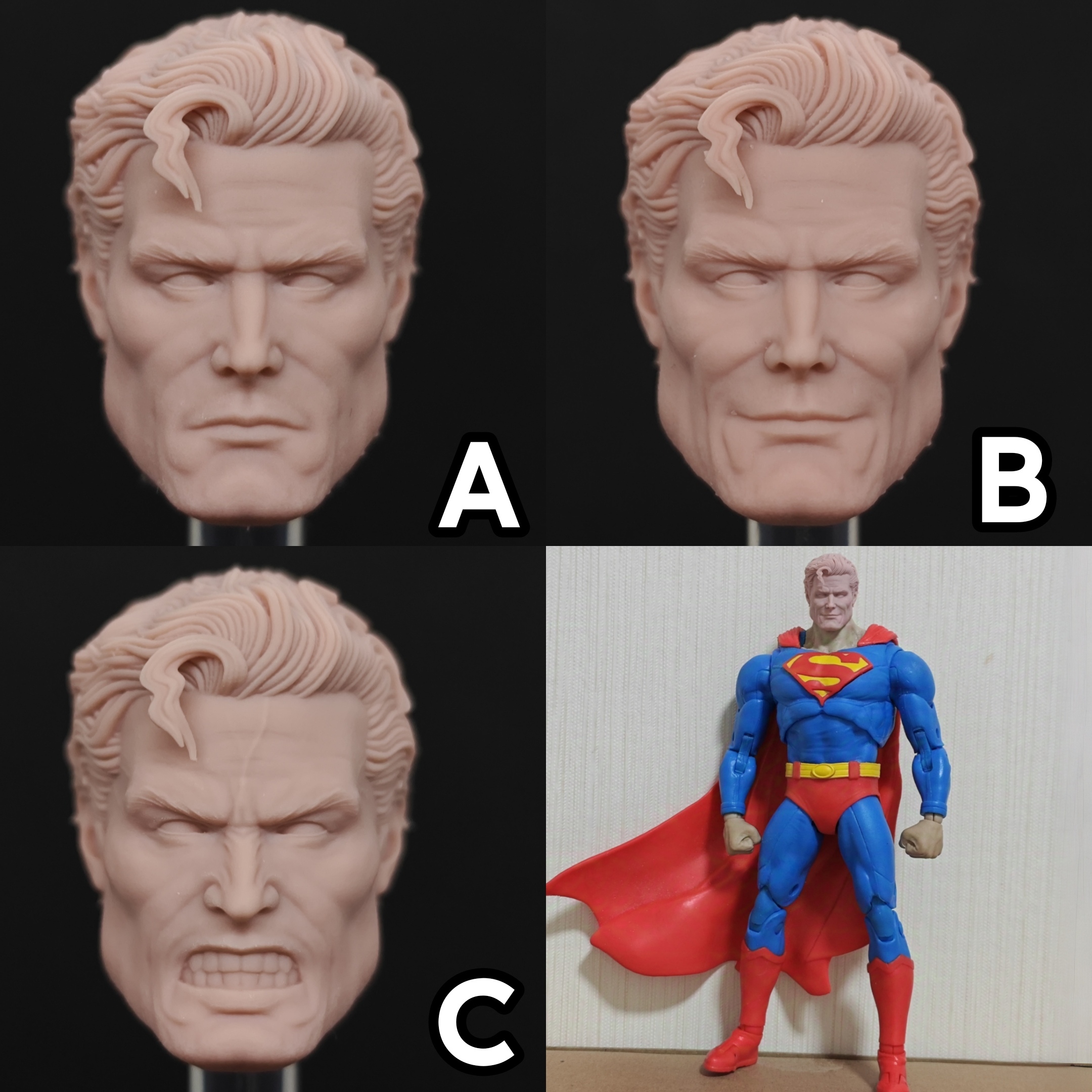 DC Superman unpainted headsculpt bm53519
