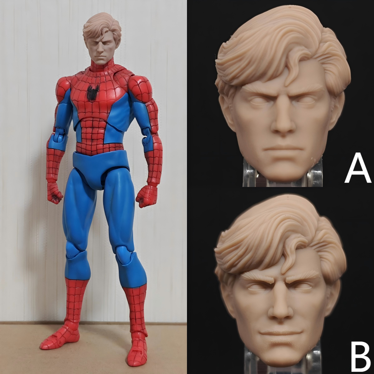 Marvel Spider-Man Peter Parker Classic Suit unpainted headsculpt bm23570