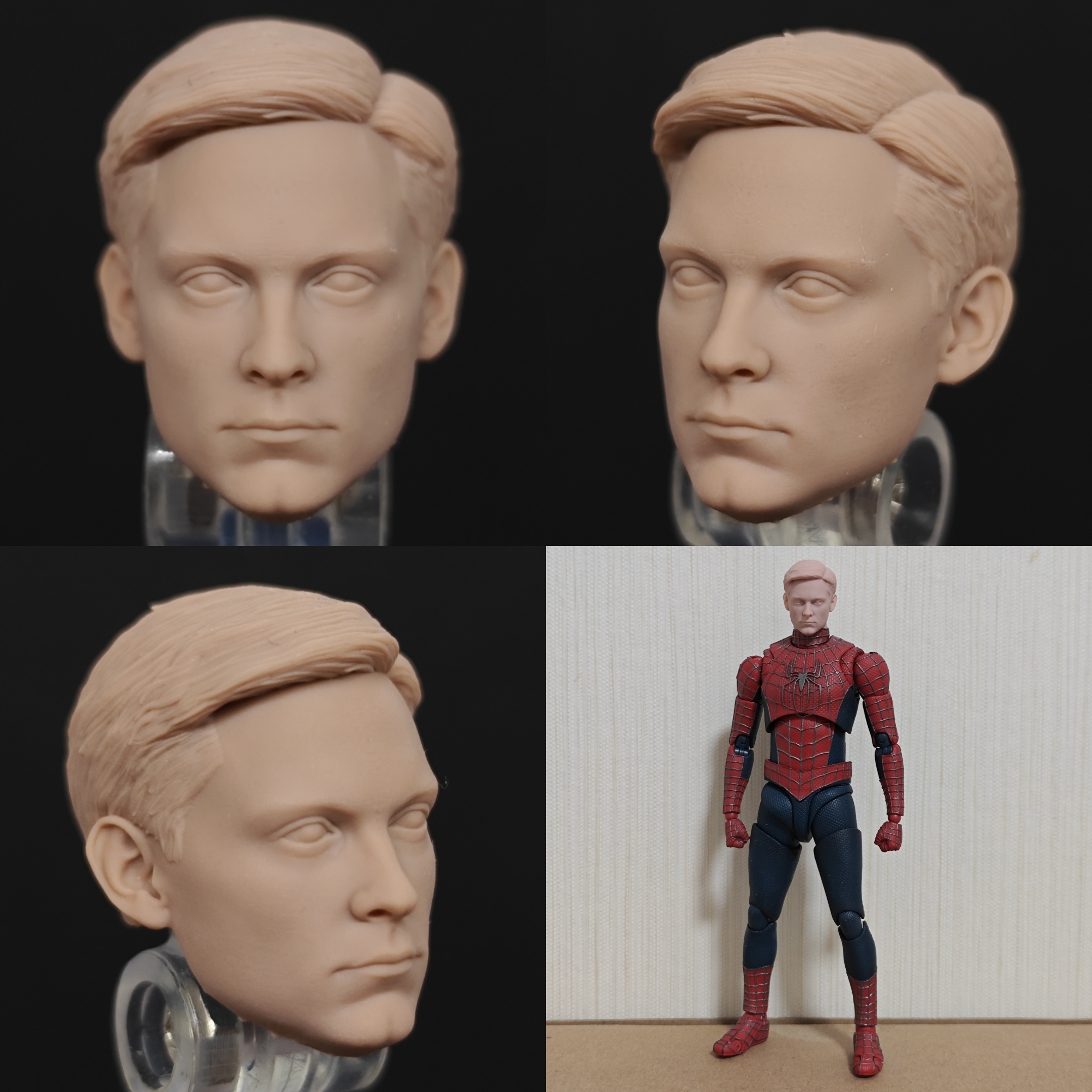 Marvel Spider-Man Tobey Maguire Bully  unpainted headsculpt bm23525