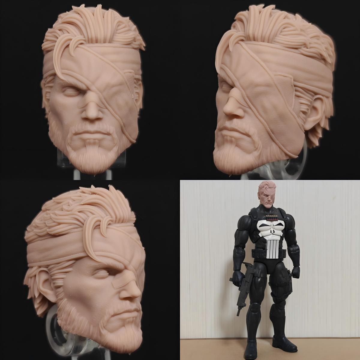 Marvel One-Eyed Punisher unpainted headsculpt bm23633