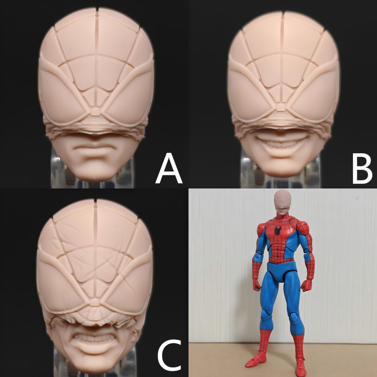 Marvel Spider-Man half face unpainted headsculpt bm23636