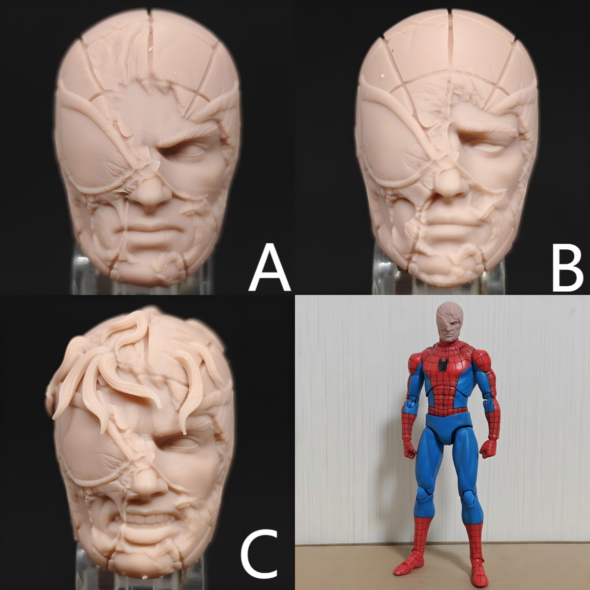 Marvel Spider-Man Battle Damage unpainted headsculpt bm23636