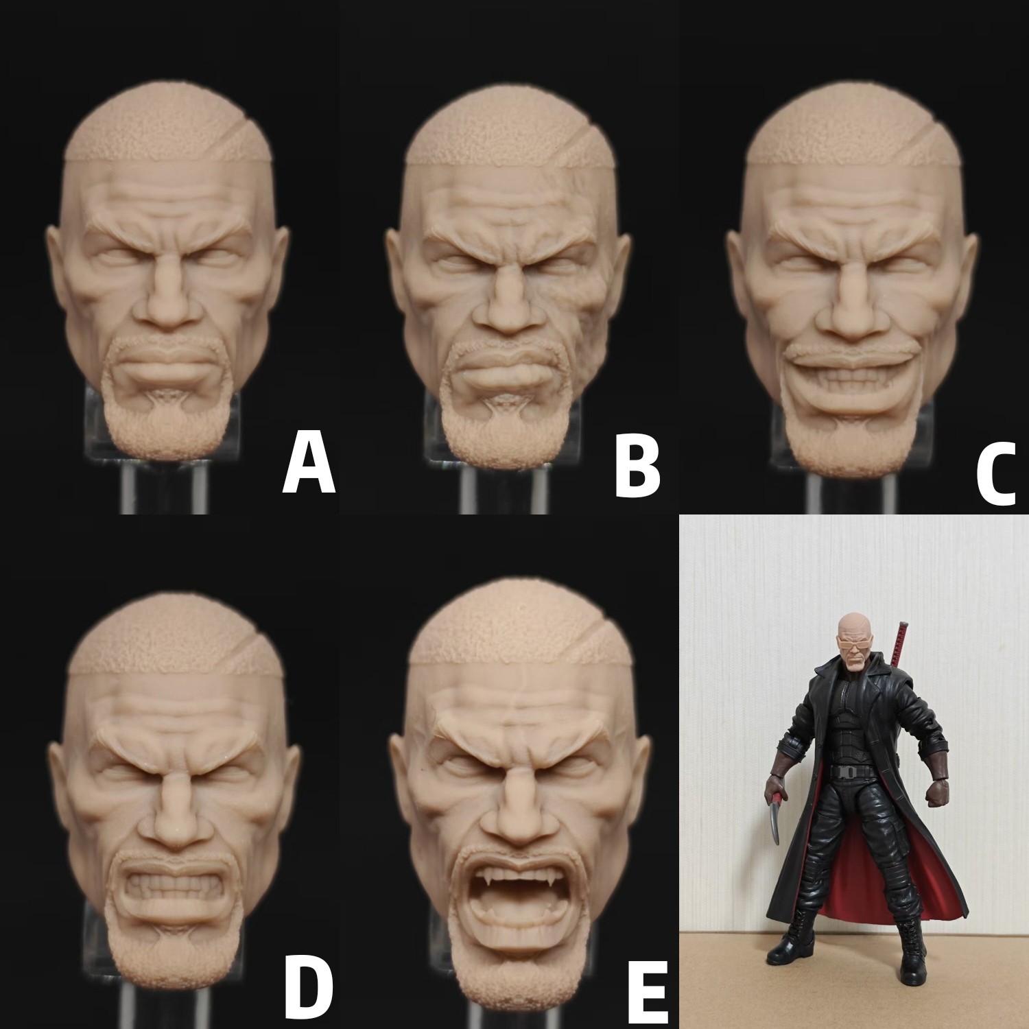 Marvel Blade Warrior glasses are detachable unpainted headsculpt bm23739