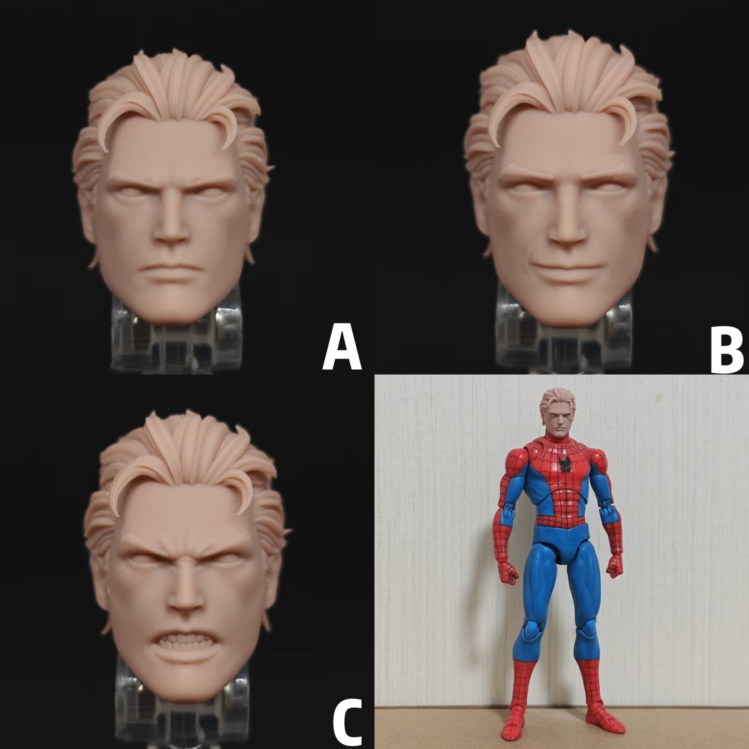 Marvel Ultimate Spider-Man Peter Parker unpainted headsculpt bm23745
