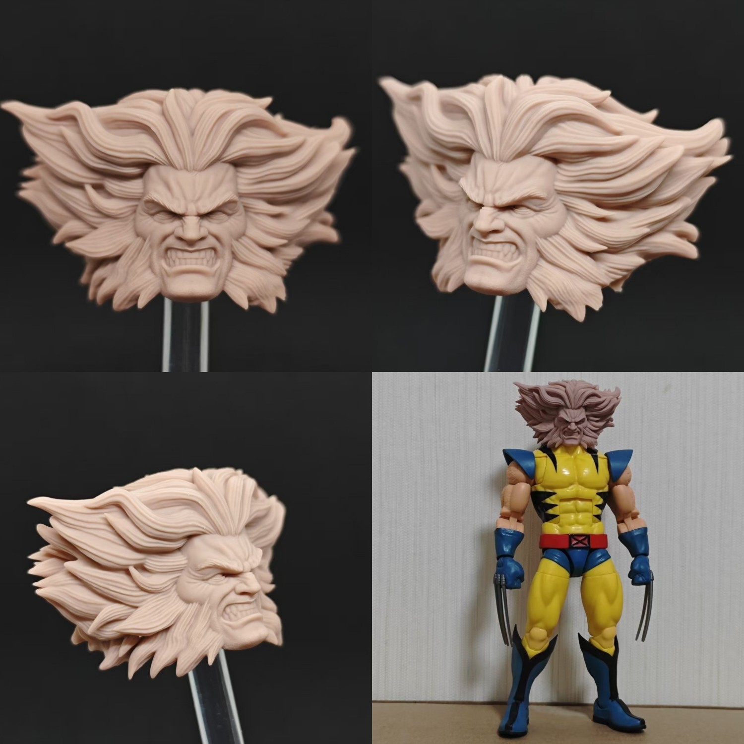 Marvel Wolverine AOA Age of Apocalypse X-Men unpainted headsculpt bm23754