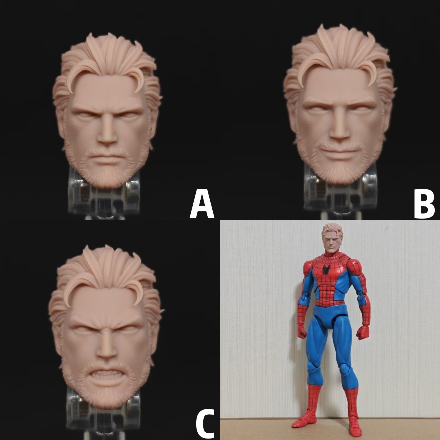 Marvel Ultimate Spider-Man Peter Parker unpainted headsculpt bm23746