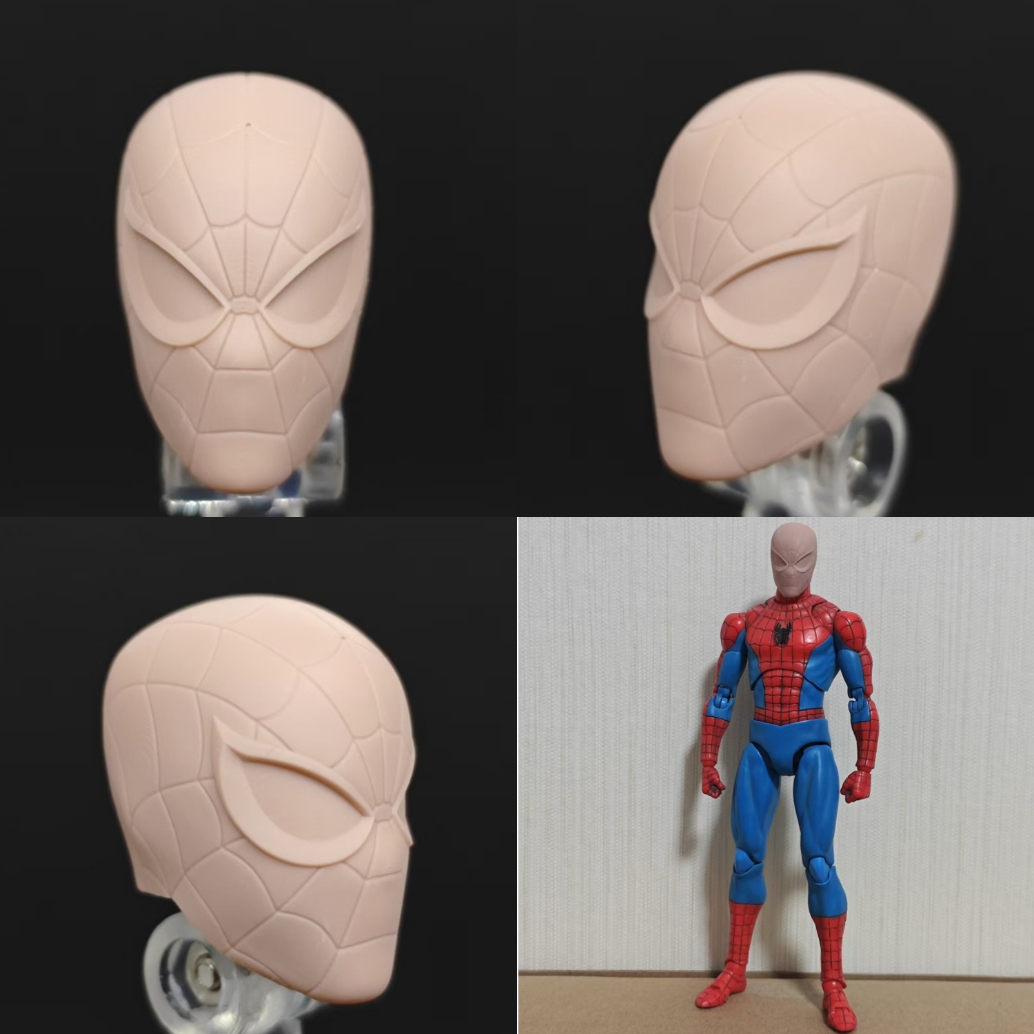 Marvel Rivera Spider-Man unpainted headsculpt bm23766