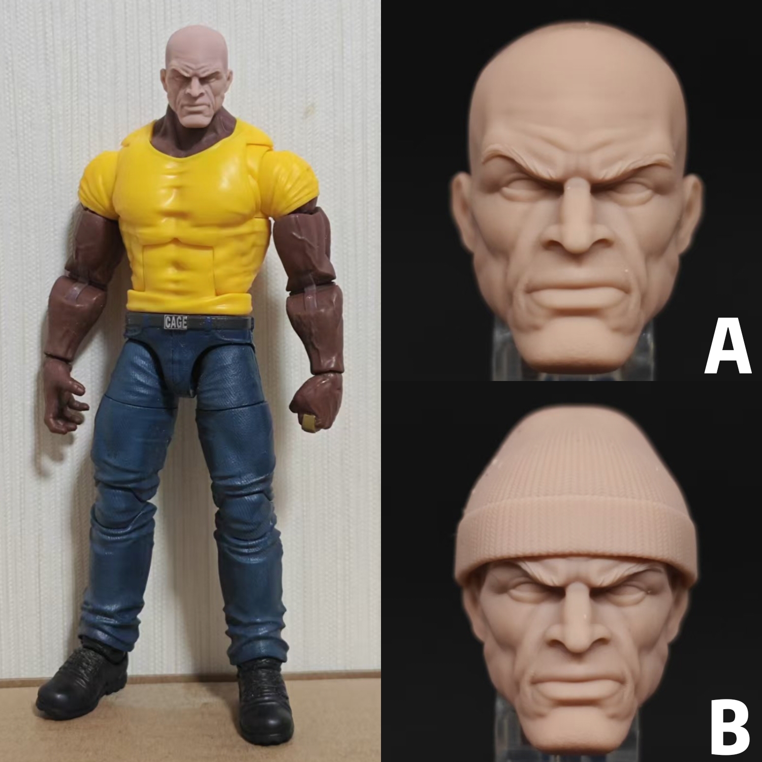 Marvel Luke Cage unpainted headsculpt bm23814