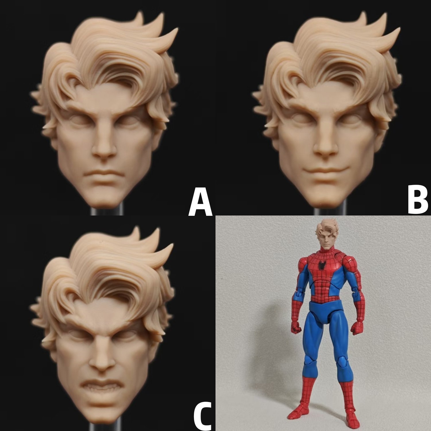 Marvel Spider-Man Peter Parker unpainted headsculpt bm23888