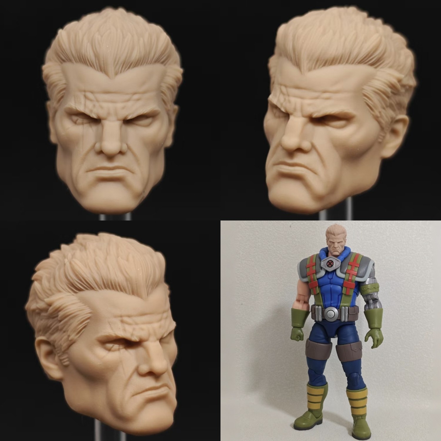 Marvel Olivetti Cable unpainted headsculpt bm23875