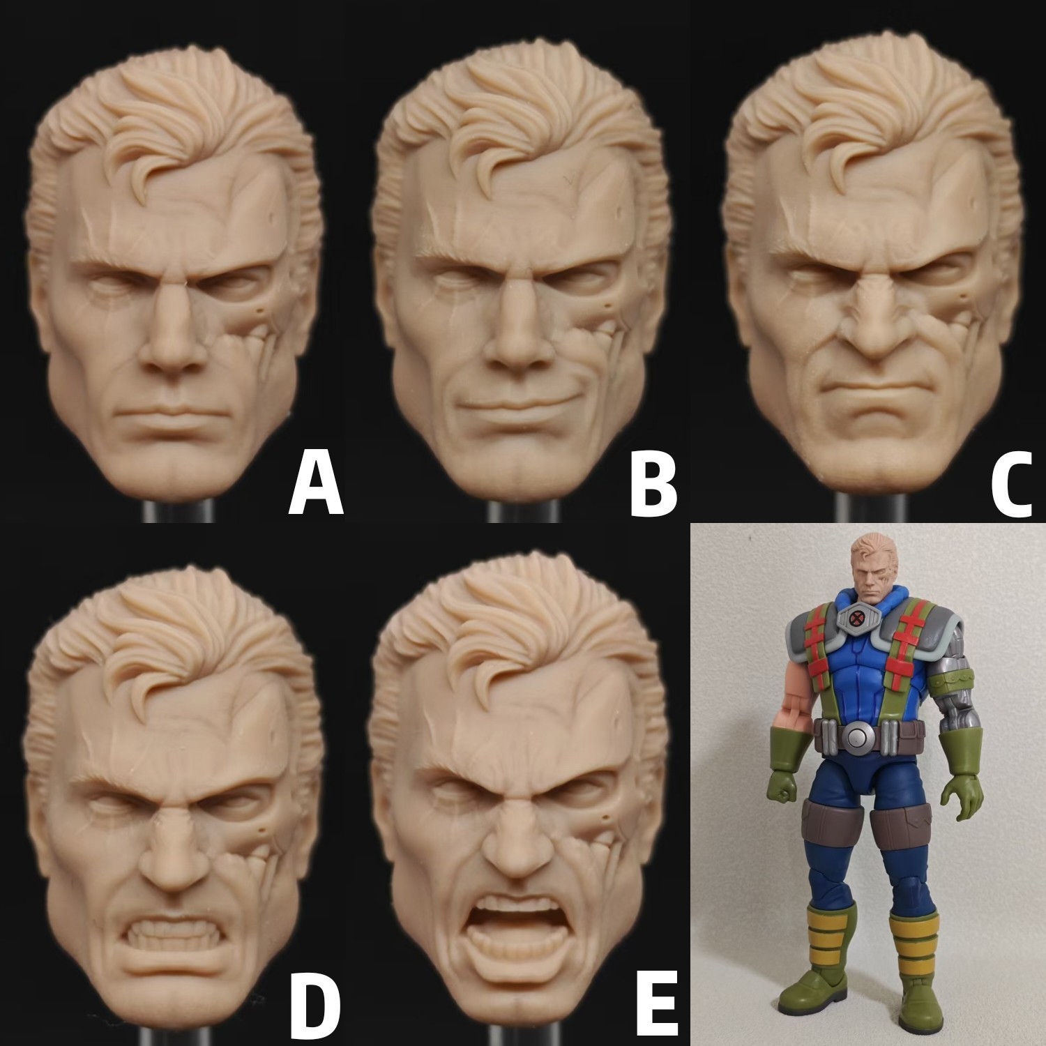 Marvel Cable Henry Cavill unpainted headsculpt bm23876