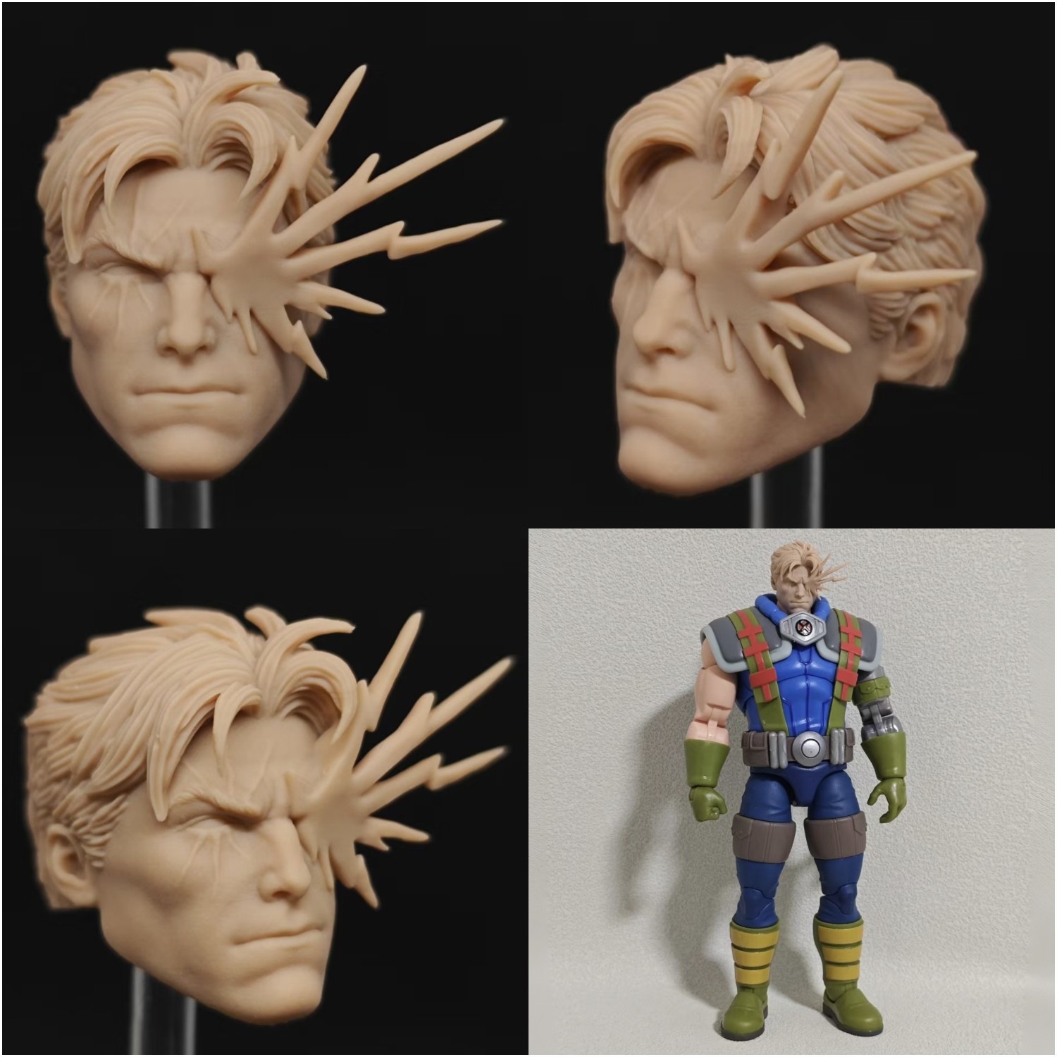 Marvel Olivetti Cable unpainted headsculpt bm23913