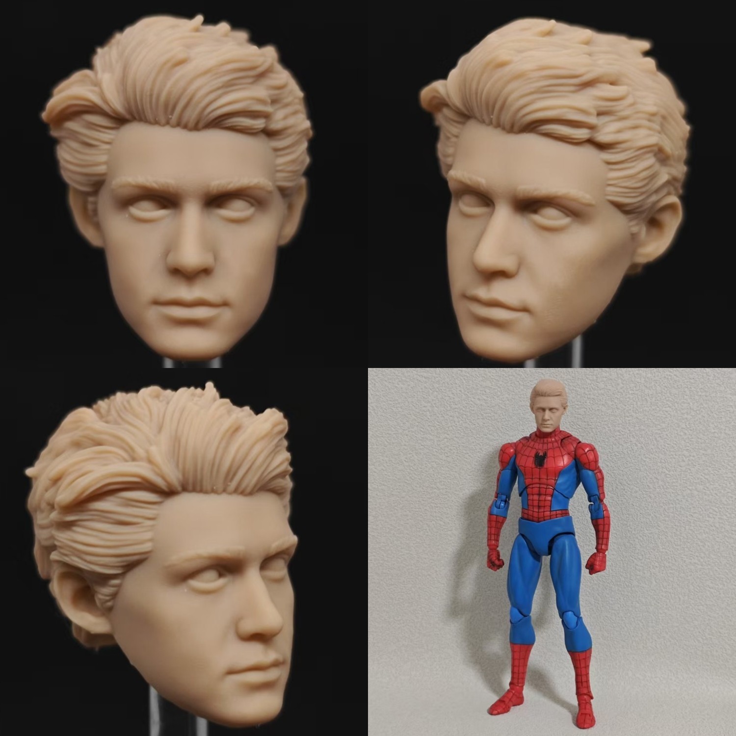 Marvel PS4Spider-Man Peter Parker unpainted headsculpt bm23903