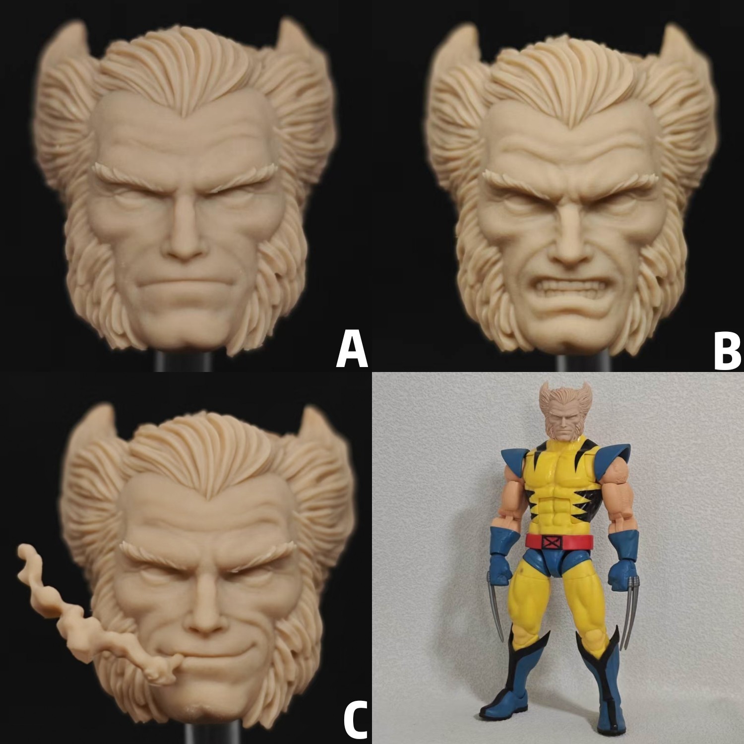 Marvel Wolverine X-Men unpainted headsculpt bm24013