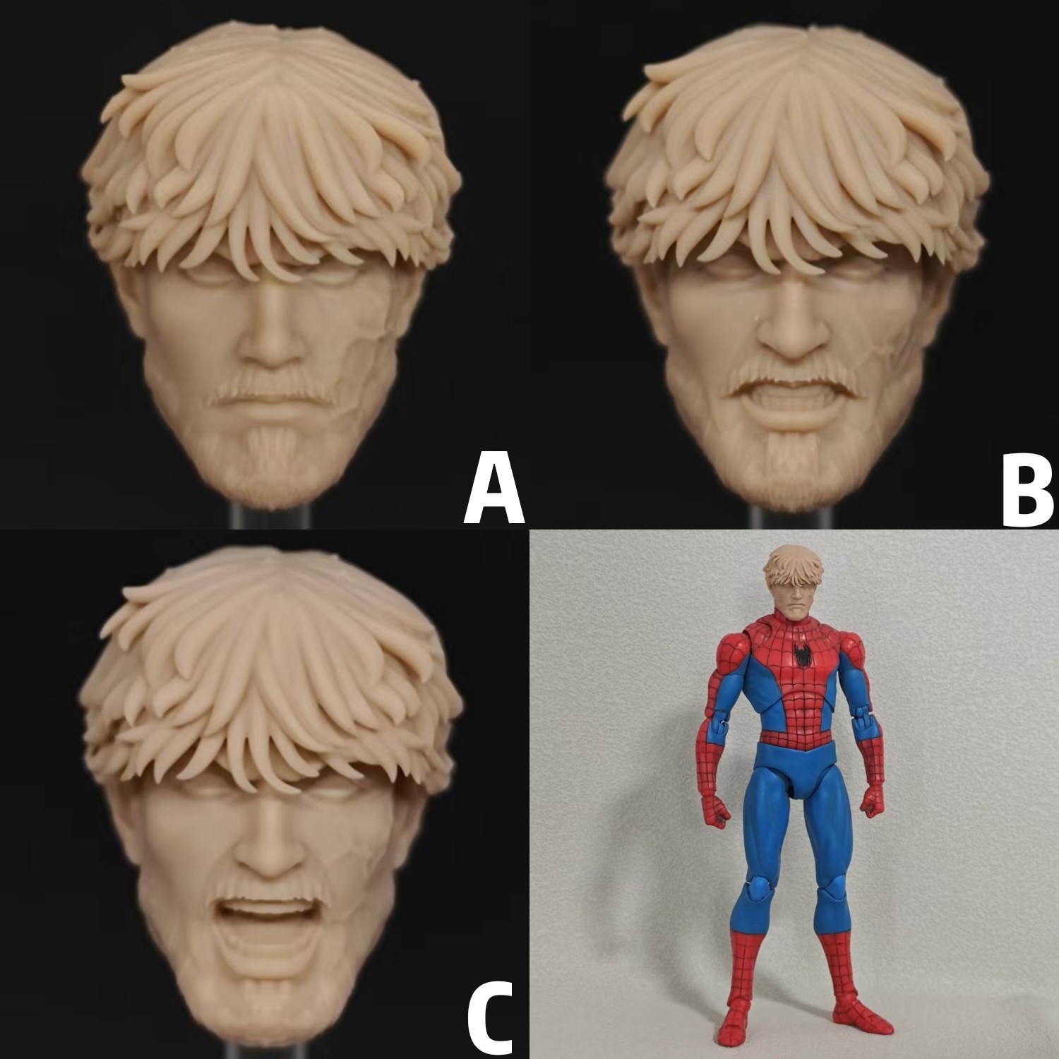Marvel Kaine, Scarlet Spider-Man unpainted headsculpt bm24105