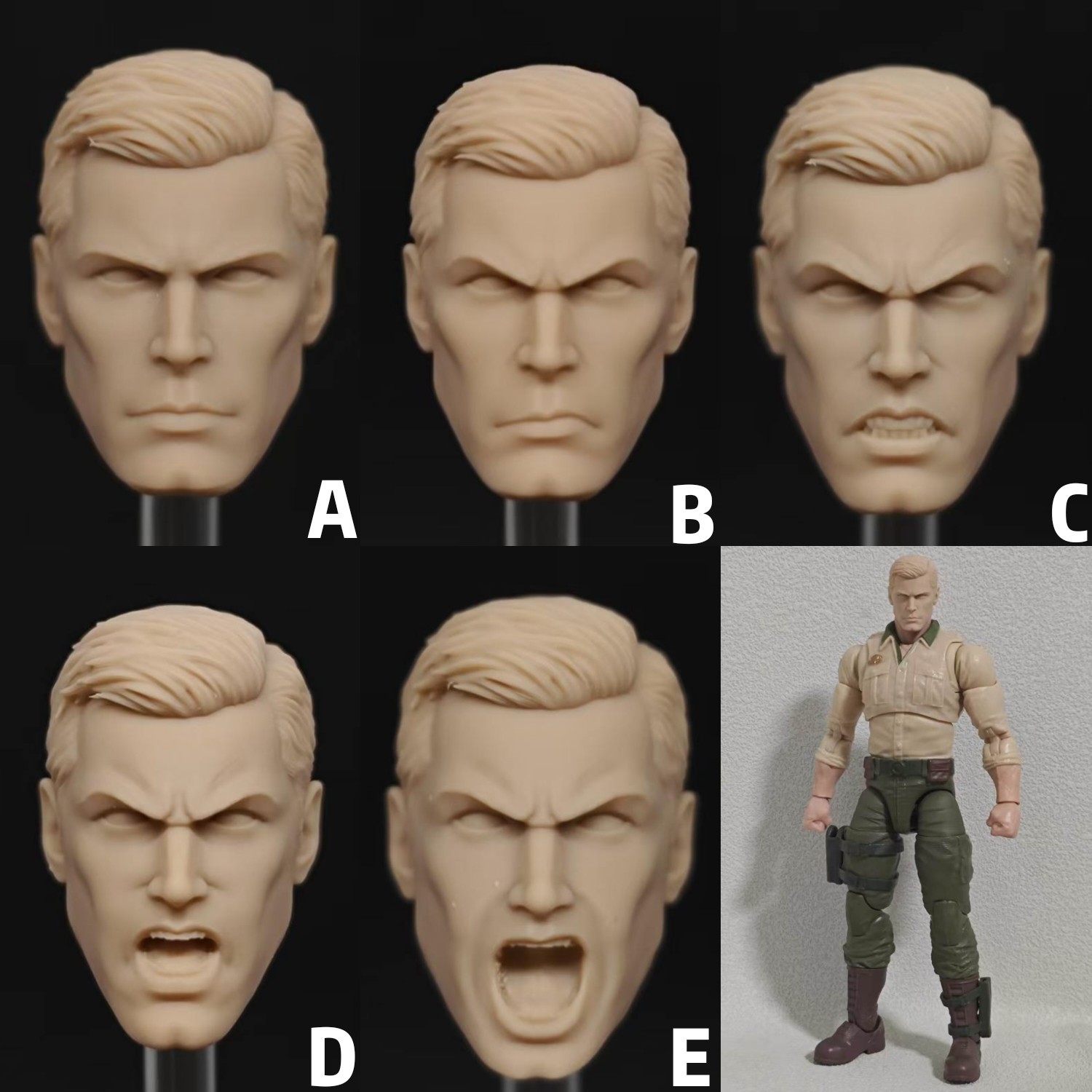 Duke G.I. Joe unpainted headsculpt bm24106