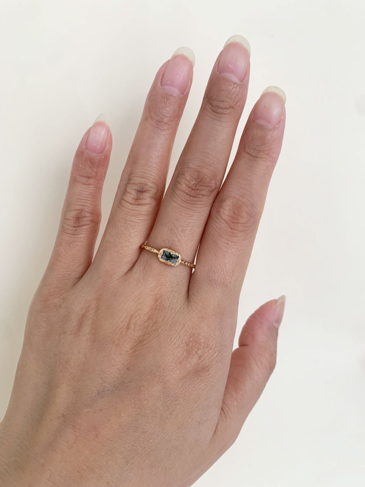 Natural Moss Agate Wedding Band Ring Sterling Silver Art Deco Unique Baguette Cut Green Agate Anniversary Rings Minimalist Jewelry 10k 14k 18k solid gold