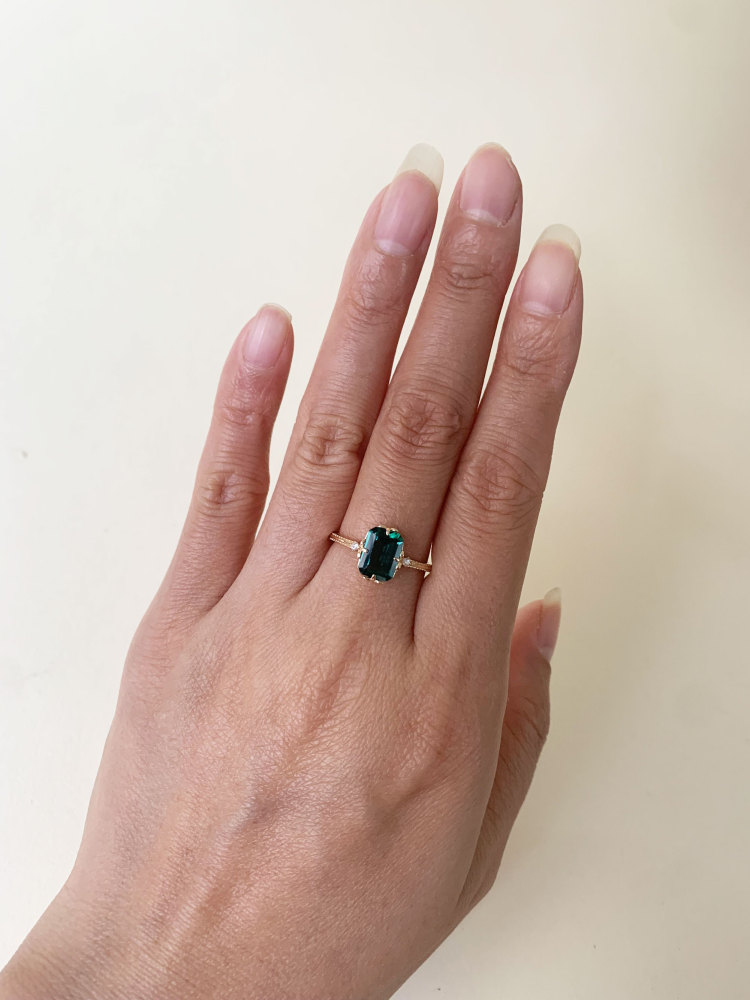 Emerald Engagement Ring Gold Dainty May Birthstone Rings Vintage Green Gemstone Sterling Silver Promise Wedding Anniversary Jewelry
