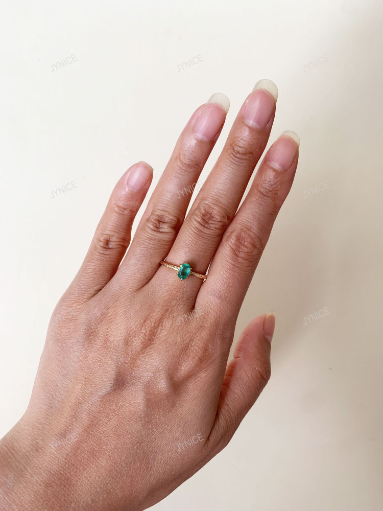 Dainty Chrysoprase Ring Vintage Filigree Gold Plated Green Agate Oval Onyx Solitaire Wedding Anniversary Ring Gift for her