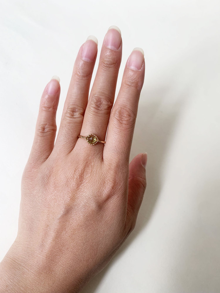 Vintage Peridot Promise Ring Gold Rose Cut Green Olivine August Birthstone Rings Dainty Solitaire Wedding Anniversary Ring