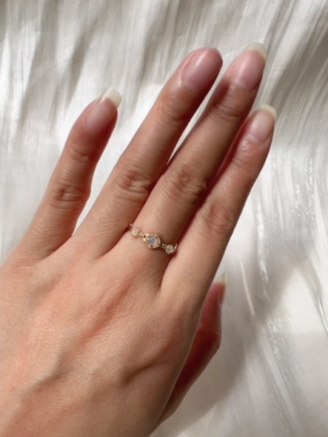 Vintage Opal Promise Ring Gold Plated Sterling Silver Dainty Rings Stacking October Birthstone Art Deco Anniversary Gift