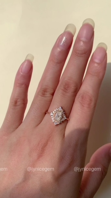 Cubic Zirconia Engagement Ring 10k 14k 18k Solid Gold Vintage Oval Promise Rings for Women CZ Halo Wedding Anniversary Jewelry