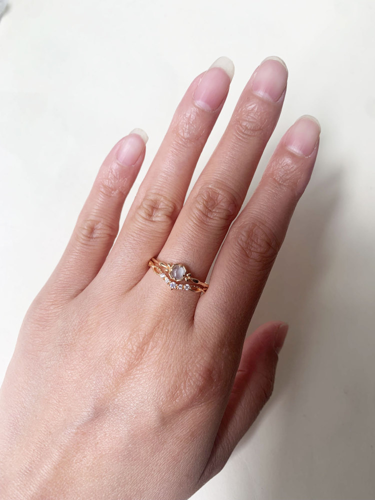Aquamarine Engagement Ring Set Dainty March Birthstone Minimalist Solitaire Rings Curved Wedding Band for Women Promise Anniversary Jewelry