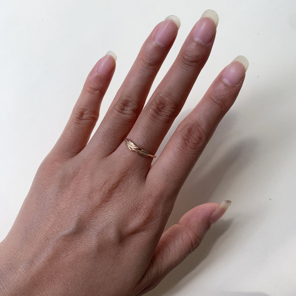 Dainty Feather Ring Gold Sterling Silver Simple Everyday Rings Minimalist Gold Stacking Ring Boho Style Christmas Gift for Her