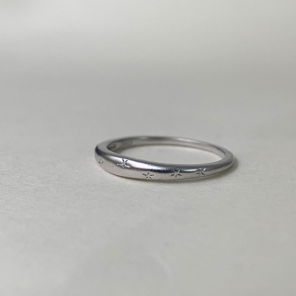 925 Sterling Silver Wedding Band Dainty Star Stackable Ring Minimalist Dome Band Ring Delicate Stacking Ring Birthday Wedding Jewelry Gift