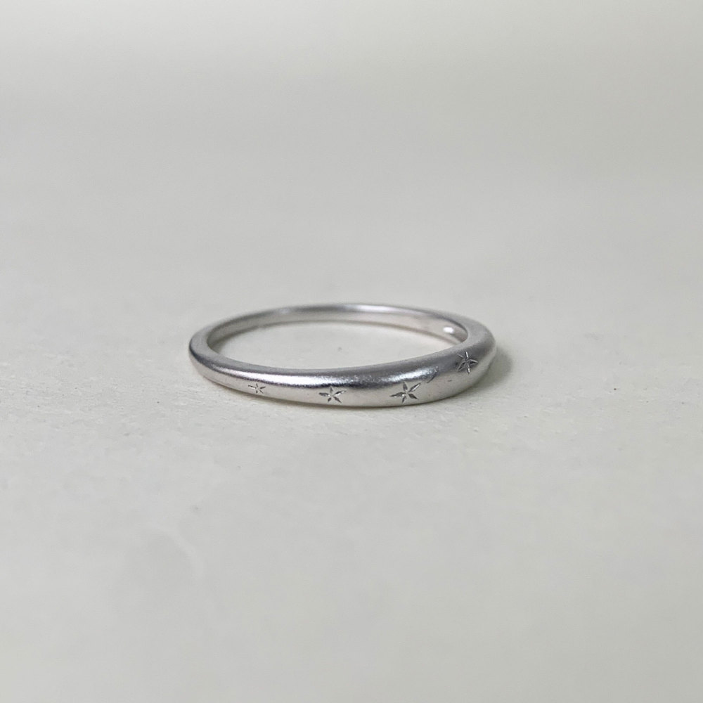 925 Sterling Silver Wedding Band Dainty Star Stackable Ring Minimalist Dome Band Ring Delicate Stacking Ring Birthday Wedding Jewelry Gift