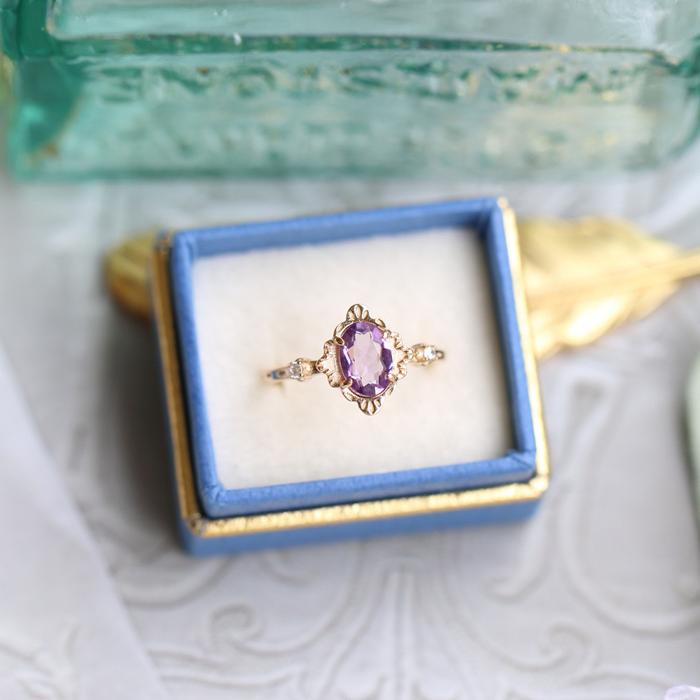 Natural Garnet Ring 925 Sterling Silver January February Birthstone Rings Gold Plated Dainty Amethyst Promise Rings Oval Anniversary Jewelry