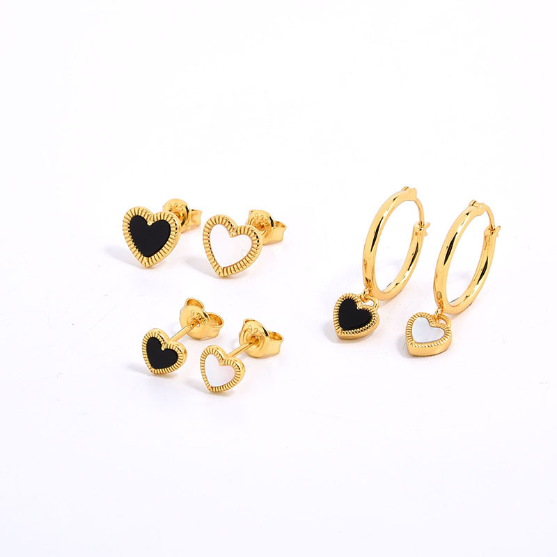 Black Onyx Necklace Gold Plated 925 Sterling Silver Red Green Agate Mother of Pearl Gemstone Chain Necklaces Dangle Hoop Earrings for Women Ear Studs Jewelry Set