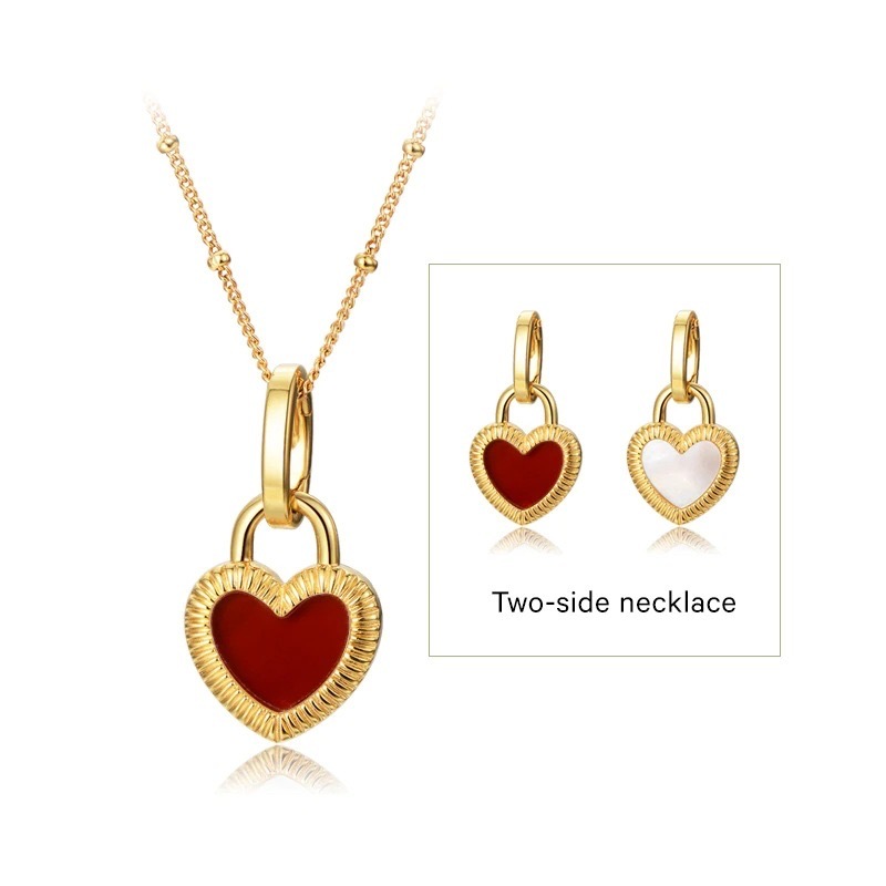 Black Onyx Necklace Gold Plated 925 Sterling Silver Red Green Agate Mother of Pearl Gemstone Chain Necklaces Dangle Hoop Earrings for Women Ear Studs Jewelry Set