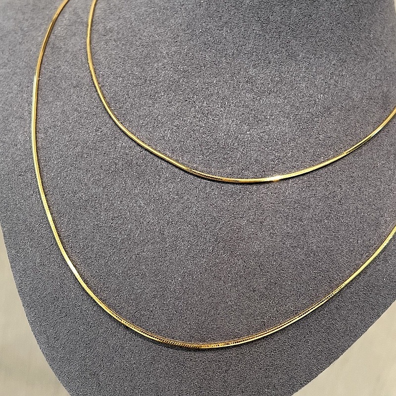 Thin Snake Chain Gold Plated 925 Sterling Silver Slim Stack Snake Chain Necklace for Women