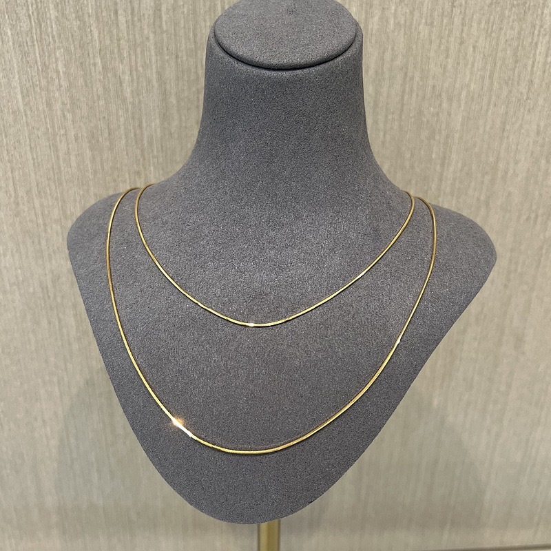 Thin Snake Chain Gold Plated 925 Sterling Silver Slim Stack Snake Chain Necklace for Women