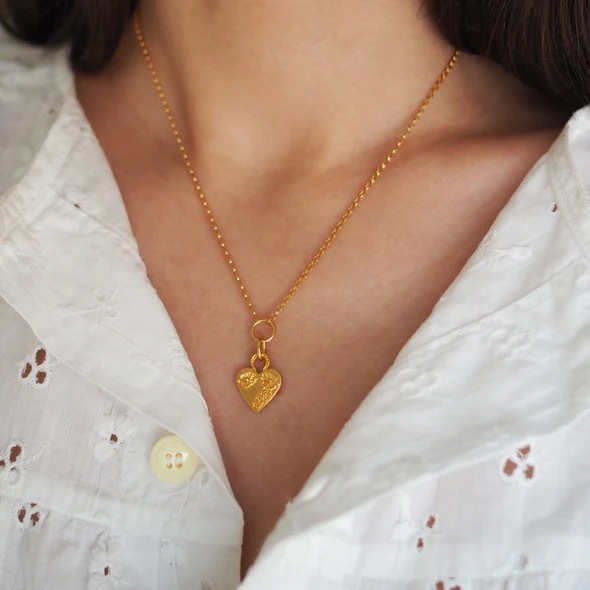 Rose Flower Heart Pendant Necklace Gold Plated Sterling Silver Chain Necklaces Valentine's Day Jewelry Gifts for Women