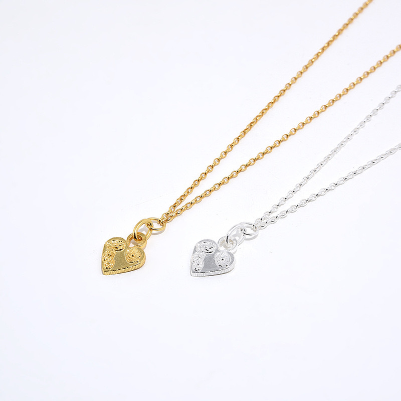 Rose Flower Heart Pendant Necklace Gold Plated Sterling Silver Chain Necklaces Valentine's Day Jewelry Gifts for Women