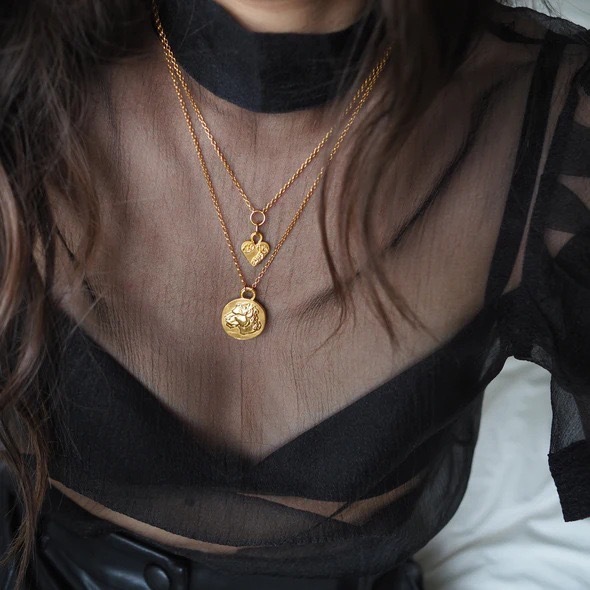 Rose Flower Heart Pendant Necklace Gold Plated Sterling Silver Chain Necklaces Valentine's Day Jewelry Gifts for Women