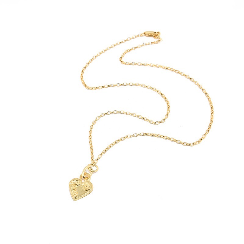 Rose Flower Heart Pendant Necklace Gold Plated Sterling Silver Chain Necklaces Valentine's Day Jewelry Gifts for Women