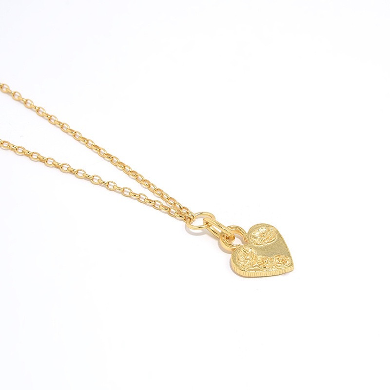 Rose Flower Heart Pendant Necklace Gold Plated Sterling Silver Chain Necklaces Valentine's Day Jewelry Gifts for Women